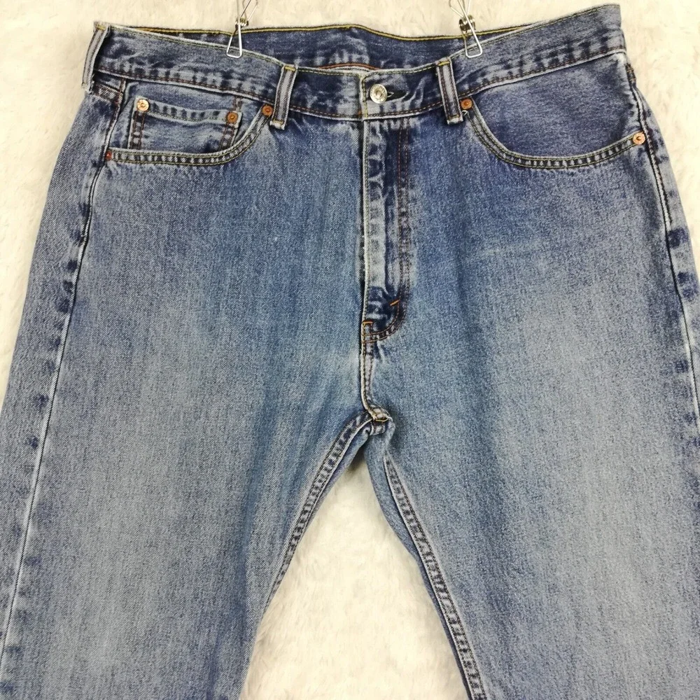 Levi's Mens Jeans 505‎ Regular Fit Blue Denim Medium Wash Straight Leg 38x34